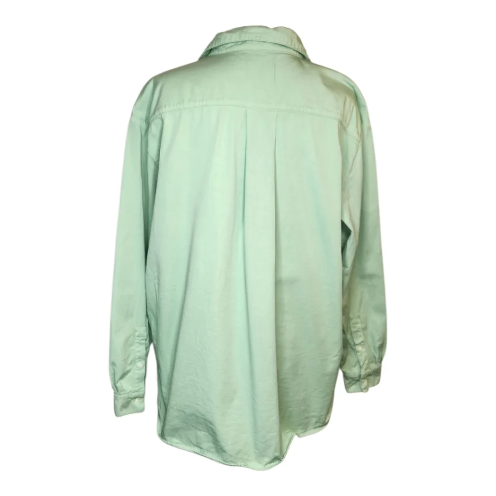 Sezane Max Pastel Green Button Down Shirt 100% Cotton Size EU 38/ US 6 - Picture 3 of 7